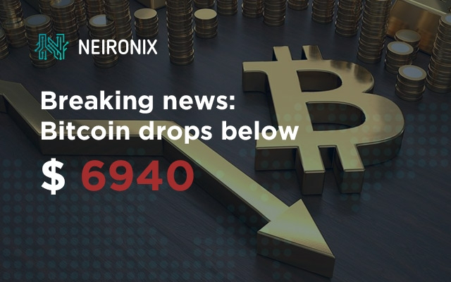 Breaking News: Bitcoin drops below $6940