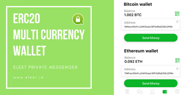 Мессенджер ELEET – объявил о внедрении поддержки мультивалютного ERC20 кошелька