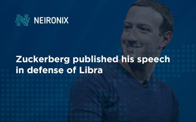 Zuckerberg published his speech in defense of Libra