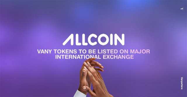 Vany tokens to be listed on major international exchange